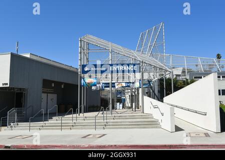 SAN PEDRO, CALIFORNIE - 27 AOÛT 2021 : entrée de l'aquarium marin Cabrillo. Banque D'Images