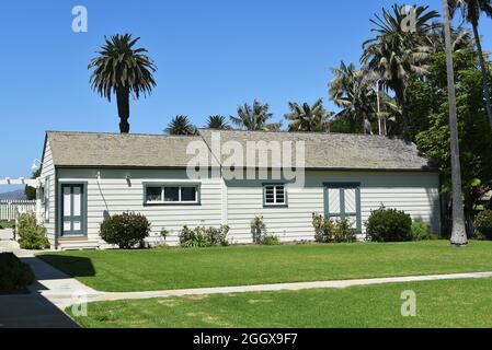 SAN PEDRO, CALIFORNIE - 27 AOÛT 2021 : bâtiment latéral au phare de point Fermin. Banque D'Images