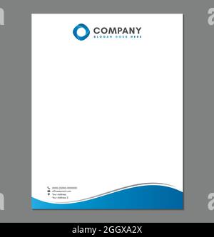Modèle de papier à en-tête vierge pour impression avec logo Illustration de Vecteur