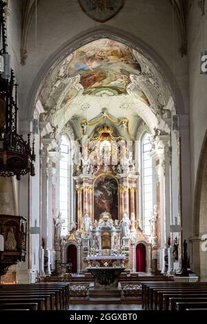 Le Pfarrkirche Saint-André (église Saint-André) à Lienz dans le Tyrol oriental (Osttirol) en Autriche. Banque D'Images