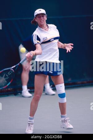 Joueur de tennis autrichien Barbara Paulus, Lipton 1997 Banque D'Images