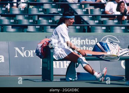 Joueur de tennis autrichien Barbara Paulus, Lipton Chaps 1993 Banque D'Images