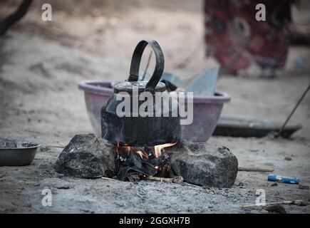 Taiz, Yémen- 04 février 2021 :Un camp pour les personnes déplacées de la guerre au Yémen, Taiz Banque D'Images