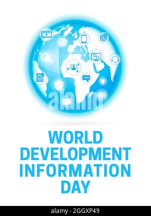Illustration de la bannière de la Journée mondiale de l'information sur le développement Illustration de Vecteur
