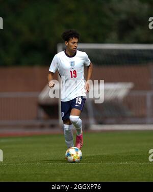 Newport, Royaume-Uni. 03 septembre 2021. Kaide Gordon photographié en action, pendant le pays de Galles contre l'Angleterre U18, score final 1-1 crédit:, Graham Glendinning,/ Alamy Live News Banque D'Images