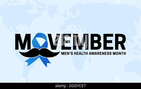Movember mois de sensibilisation à la santé des hommes Illustration de fond Illustration de Vecteur