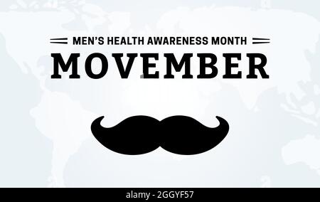 Movember mois de sensibilisation à la santé des hommes Illustration de fond Illustration de Vecteur