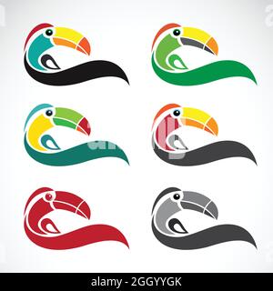 Image vectorielle d'un motif de toucan sur fond blanc. Illustration vectorielle superposée facile à modifier. Animaux sauvages. Illustration de Vecteur