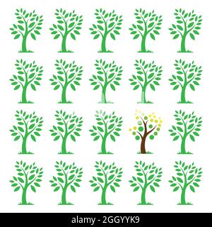 Images vectorielles d'arbres. Différents concepts. Illustration vectorielle superposée facile à modifier. Illustration de Vecteur