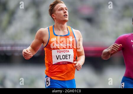 Tokyo, Japon. 04e septembre 2021. TOKYO, JAPON - SEPTEMBRE 4: Levi Vloet des pays-Bas en compétition sur le 200m masculin - T64 lors des Jeux paralympiques de Tokyo 2020 au stade olympique le 4 septembre 2021 à Tokyo, Japon (photo de Helene Wiesenhaan/Orange Pictures) NOCNSF Atletiekunie crédit: Orange pics BV/Alay Live News Banque D'Images