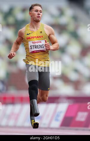 Tokyo, Japon. 04e septembre 2021. TOKYO, JAPON - SEPTEMBRE 4: Felix Steng d'Allemagne en compétition sur le 200m masculin - T64 pendant les Jeux paralympiques de Tokyo 2020 au stade olympique le 4 septembre 2021 à Tokyo, Japon (photo de Helene Wiesenhaan/Orange Pictures) NOCNSF Atletiekunie crédit: Orange pics BV/Alay Live News Banque D'Images