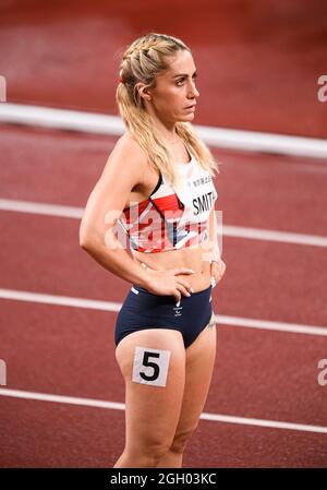 TOKYO, JAPON. 03ème septembre 2021. Ali Smith, de Grande-Bretagne, participe à WomenÕs 400m - T38 R1/H1 lors des épreuves d'athlétisme - Tokyo 2020 Jeux paralympiques au stade olympique le vendredi 03 septembre 2021 à TOKYO, JAPON. Credit: Taka G Wu/Alay Live News Banque D'Images