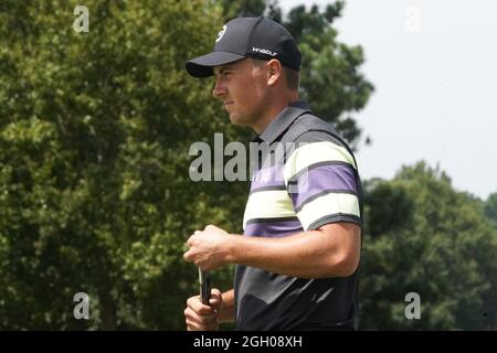 Atlanta, Géorgie, États-Unis. 3 septembre 2021. Jordan Spieth part du premier green lors de la deuxième partie du championnat DE TOUR au club de golf d'East Lake. (Credit image: © Debby Wong/ZUMA Press Wire) Credit: ZUMA Press, Inc./Alamy Live News Banque D'Images