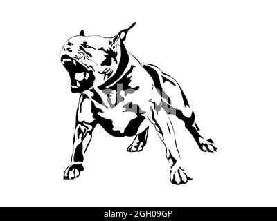 American Pit Bull Pitbull Bully Staffordshire Terrier Pit Bull chien Pitbull Black logo Vector Cricut Cut Cutting Illustration de Vecteur