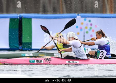 Tokyo, Japon. 04e septembre 2021. ADLER Anja (GER), 04 septembre 2021 - Canoe Sprint : finale KL2 des femmes lors des Jeux paralympiques de Tokyo 2020 sur la voie navigable de la forêt marine à Tokyo, au Japon. Credit: AFLO SPORT/Alay Live News Banque D'Images