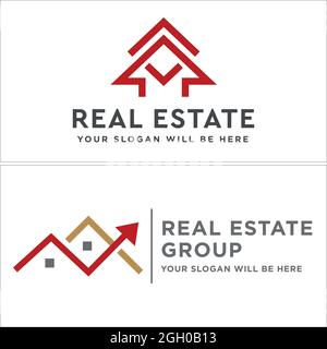 Design de logo de marketing d'affaires immobilières Illustration de Vecteur