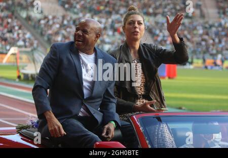 Bruxelles, Belgique. 03ème septembre 2021. Mike Powell et Blanka VLA?ic lors de l'IAAF Wanda Diamond League Bruxelles 2021, rencontre Memorial Van Damme le 3 septembre 2021 au stade du Roi Baudouin à Bruxelles, Belgique - photo Laurent Lairys / DPPI crédit: DPPI Media/Alay Live News Banque D'Images