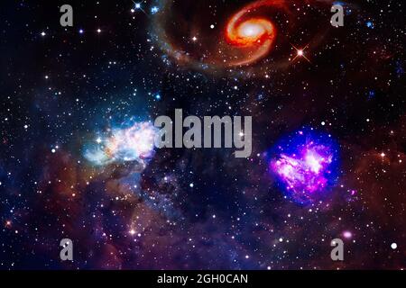 Collage sur des articles de l'espace, de la science et de l'éducation. Éléments de cette image fournis par la NASA. Banque D'Images