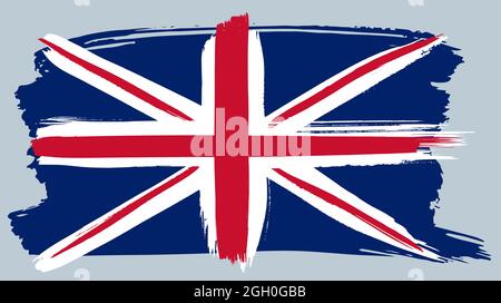Drapeau britannique pinceau aquarelle . grunge fond illustration vectorielle Illustration de Vecteur