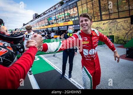 Zandvoort, pays-Bas. 04e septembre 2021. Leclerc Arthur (mco), Prema Racing, Dallara F3 célébrant sa victoire lors de la 6ème manche du Championnat de Formule 3 2021 de la FIA du 3 au 5 septembre 2021 sur le circuit Zandvoort, à Zandvoort, pays-Bas - photo Sebastiaan Rozendaal / Dutch photo Agency / DPPI crédit: DPPI Media/Alay Live News Banque D'Images