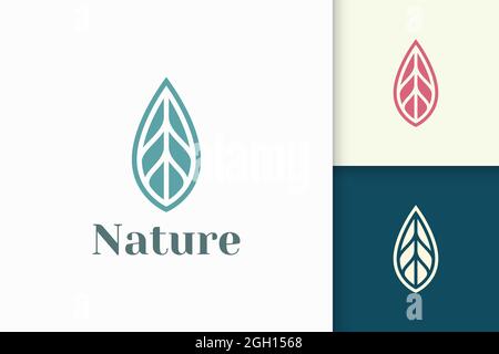Logo en forme de feuille simple et propre pour la santé et la beauté Illustration de Vecteur