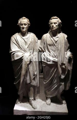 Friedrich Schiller und Johann Wolfgang von Goethe-Bueste, Goetheshaus, Weimar (nur fuer redaktionelle Verwendung. Keine Werbung. Banque de référence : ht Banque D'Images