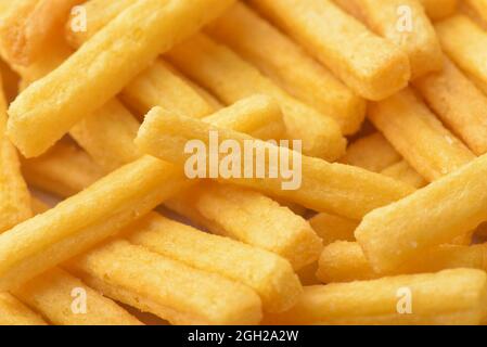 Gros plan de bâtonnets de blé soufflés Banque D'Images