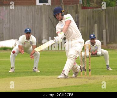 Londres, Royaume-Uni. 4 septembre 2021. South London, Royaume-Uni. Matthew Read batting pour Dorking alors qu'ils prennent Dulwich CC dans le championnat de Surrey de la division 2 à Dulwich, dans le sud de Londres. David Rowe/ Alamy Live News Banque D'Images