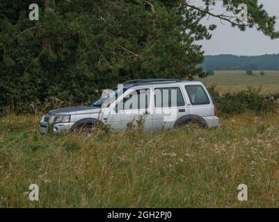 Un Land Rover Freelander en mouvement avec un Banque D'Images