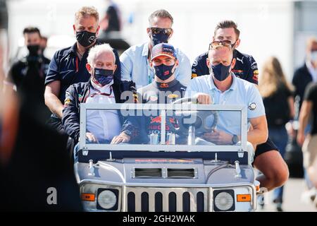 Zandvoort, pays-Bas. 3 septembre 2021. VERSTAPPEN Max (Ned), Red Bull Racing Honda RB16B, MARKO Helmut (aut), pilote¤â„′ Manager de Red Bull Racing, portrait pendant la Formule 1 Heineken Dutch Grand Prix 2021, 13e tour du Championnat du monde de Formule 1 FIA 2021 du 3 au 5 septembre 2021 sur le circuit Zandvoort, à Zandvoort, Pays-Bas - photo Antonin Vincent / DPPI Banque D'Images