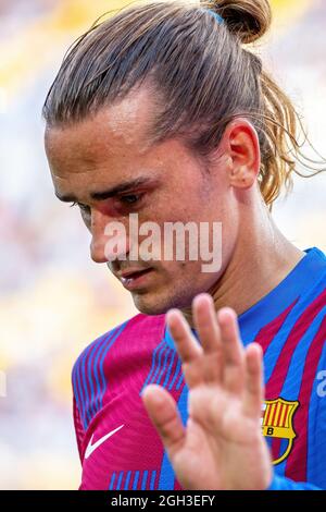 BARCELONE - AOÛT 29 : Griezmann pendant le match de la Liga entre le FC Barcelone et Getafe CF de Futbol au stade Camp Nou le 29 août 2021 à Barc Banque D'Images