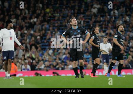 Manchester, Royaume-Uni. 04e septembre 2021. Football Aid action en direct avec Martin Compston pendant le match à l'Etihad Stadium 4 sept 2021 crédit: SharonLathamAlamy Live News Banque D'Images