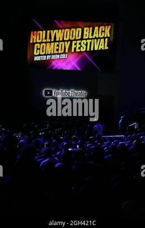Vue sur scène du Hollywood Black Comedy Festival du Youtube Theatre au SOFI Stadium le vendredi 3 septembre 2021, à Inglewood, en Californie (JEV Banque D'Images