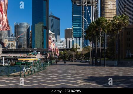 Sydney, Australie. Mercredi 4 septembre 2021. Le quartier des affaires central de Sydney a l'air très déserté alors que les cas quotidiens Covid-19 ne cessent d'augmenter. Banque D'Images