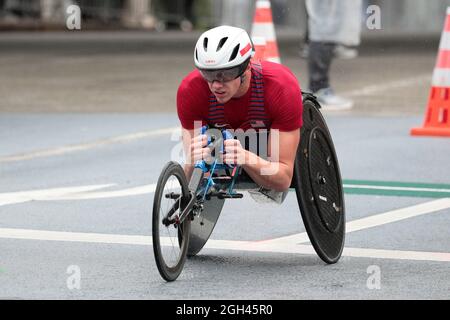 Tokyo, Japon. 5 septembre 2021. Marathon Daniel Romanchuk (USA) : Marathon masculin T54 lors des Jeux paralympiques de Tokyo de 2020 à Tokyo, Japon . Credit: AFLO SPORT/Alay Live News Banque D'Images