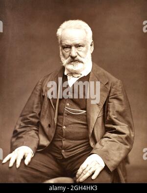 Portrait photographique vintage - photo Victor Hugo par Etienne Carjat Banque D'Images