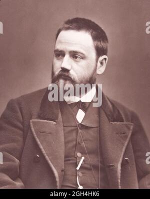 Portrait photographique vintage - Portrait photo Emile Zola d'Etienne Carjat Banque D'Images