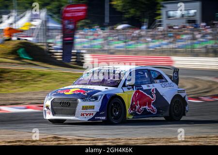 91 IDE Enzo (bel), équipe KYB EKS JC du monde RX, Audi S1, monde RX, action, pendant le monde RX de France, 3e tour du Championnat du monde de la FIA 2021, FIA WRX, le 3 au 5 septembre, circuit de Lohéac, France - photo Paulo Maria / DPPI Banque D'Images