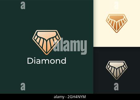 Le logo diamant ou bijou dans le luxe et la classe représentent des bijoux ou du cristal Illustration de Vecteur