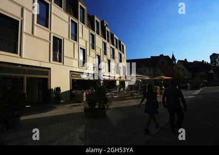 Zukunft, Kunst, Nürnberg moderne Architektur beim Zukunftsmuseum oder Deutschen Museum in der Innenstadt oder Altstadt von Nuernberg, Franken, Bayern Banque D'Images