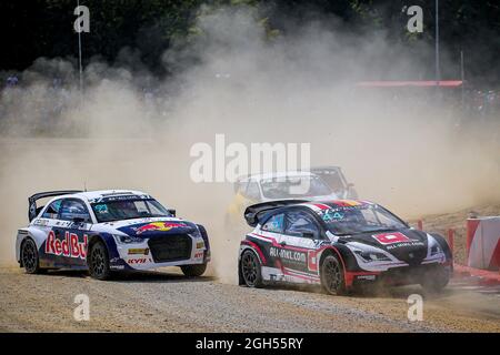 91 IDE Enzo (bel), équipe KYB EKS JC du monde RX, Audi S1, monde RX, action, pendant le monde RX de France, 3e tour du Championnat du monde de la FIA 2021, FIA WRX, le 3 au 5 septembre, circuit de Lohéac, France - photo Paulo Maria / DPPI Banque D'Images