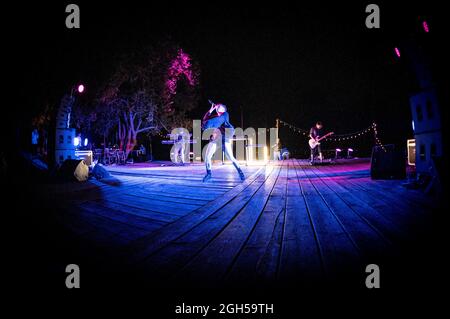 Melancholia , le groupe de rock italien se produit la nuit dernière à Padoue, en Italie Banque D'Images