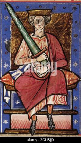 Un portrait d'Aethelred l'indiquié qui était roi d'Angleterre de 978 à 1013 Banque D'Images