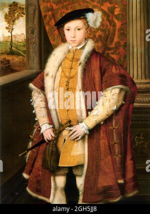Un portrait du roi Edward VI qui fut roi d'Angleterre de 1547 à 1553 Banque D'Images