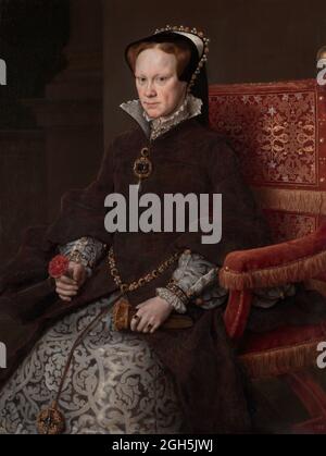 Un portrait de la reine Marie I (Bloody Mary) qui fut reine d'Angleterre de 1553 à 1558 Banque D'Images