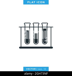 Flask Erlenmeyer Icon Vector Illustration Design Template. Lab Equipment Sign. Vector eps 10. Illustration de Vecteur