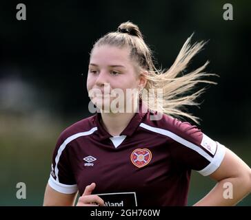 Édimbourg, Royaume-Uni. Le 05septembre 2021. Maria McAneny (Hearts, #73) lors du match SWPL1 entre Hearts et Hamilton Academical à Oriam à Edinburgh, en Écosse. Crédit: SPP Sport presse photo. /Alamy Live News Banque D'Images