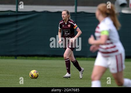 Édimbourg, Royaume-Uni. Le 05septembre 2021. Georgia Hunter (Hearts, #5) lors du match SWPL1 entre Hearts et Hamilton Academical à Oriam à Edinburgh, en Écosse. Crédit: SPP Sport presse photo. /Alamy Live News Banque D'Images