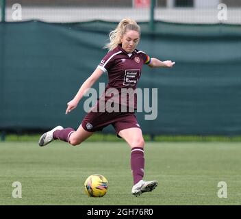 Édimbourg, Royaume-Uni. Le 05septembre 2021. Georgia Hunter (Hearts, #5) lors du match SWPL1 entre Hearts et Hamilton Academical à Oriam à Edinburgh, en Écosse. Crédit: SPP Sport presse photo. /Alamy Live News Banque D'Images