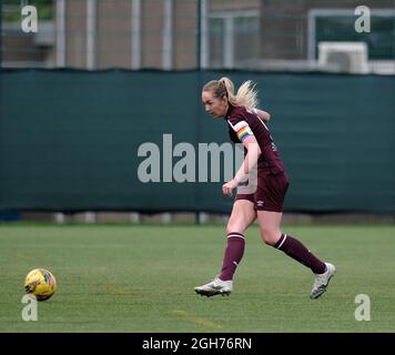 Édimbourg, Royaume-Uni. Le 05septembre 2021. Georgia Hunter (Hearts, #5) lors du match SWPL1 entre Hearts et Hamilton Academical à Oriam à Edinburgh, en Écosse. Crédit: SPP Sport presse photo. /Alamy Live News Banque D'Images